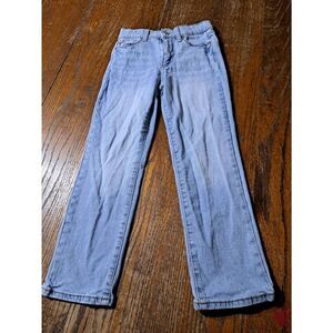 Girls Size 7 Jordache Girlfriend Adjustable Waist Denim Blue Jeans with Pockets